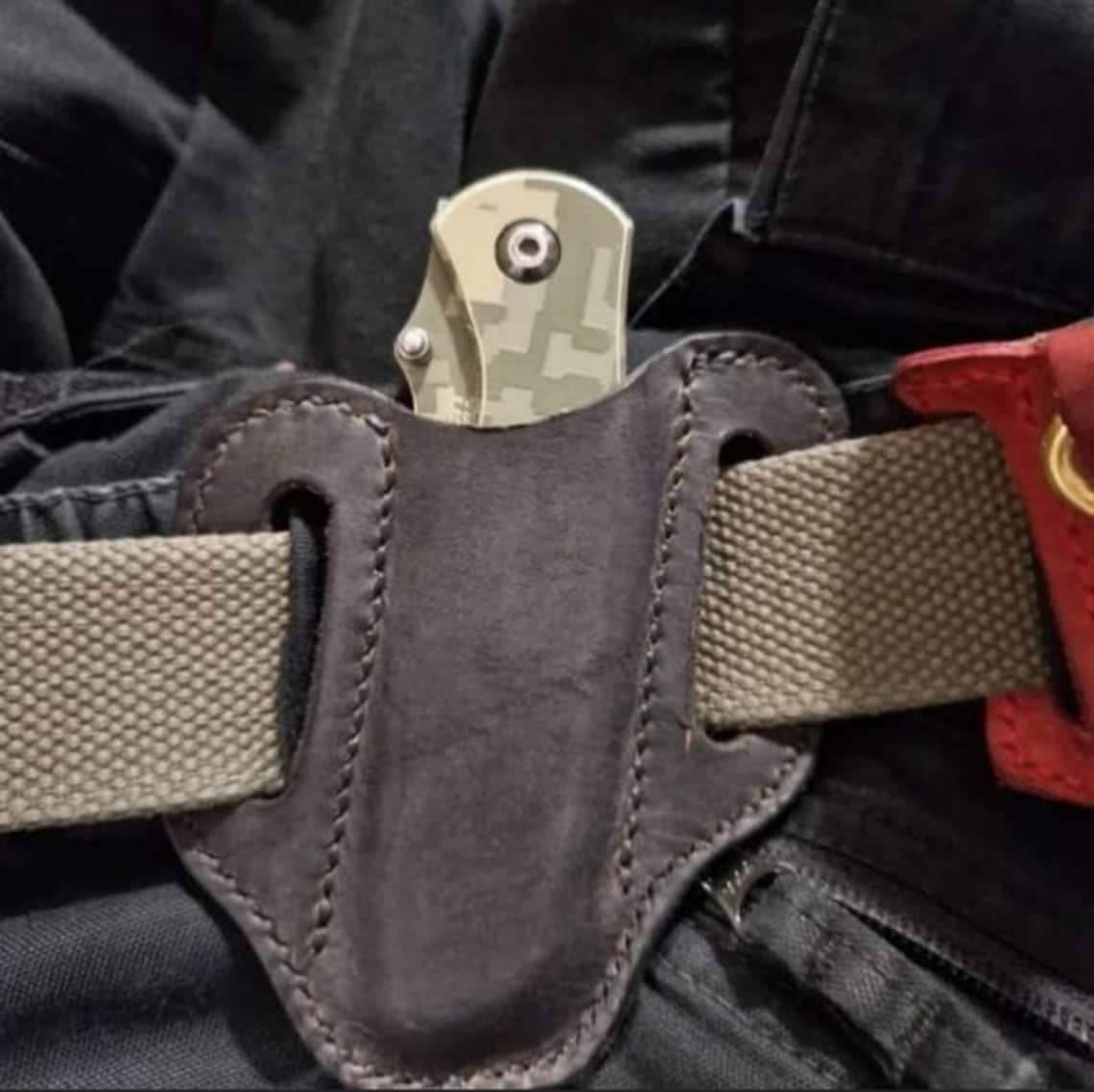 Leather Pocket Knife Case for Belt Pocket Knife Case Pdf Etsy