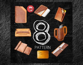 Leather Wallet Pattern Set: 8 Templates (PDF Pattern)