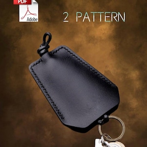 Etui porte-clés en cuir. Patron pdf du porte-clés. Modèle en cuir