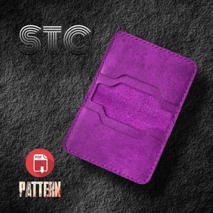 Front pocket wallet PDF pattern. Leather wallet template. Wallet sewing PDF