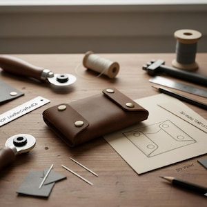 Leather Origami Wallet PDF Pattern: Slim Card Holder Template