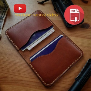 Leather Card wallet template, card case pattern, leather card holder