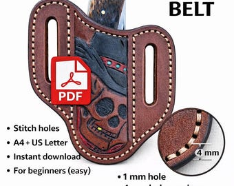 Cowboy pocket knife holster that can be worn on a belt PDF PATTERN