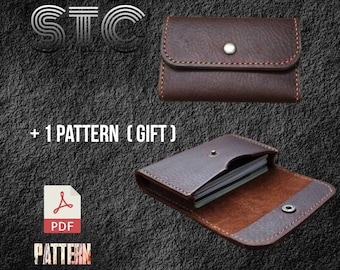 Leather Multi Card Case Pattern: A4 PDF Template