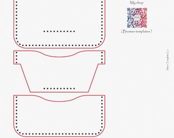 Slim card holder - card case pattern - leather pdf pattern - leather sewing - easy leather pattern - card case template