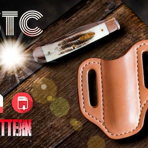 Plantilla de funda de cuchillo de 2 piezas. Patrón de estuche Victorinox. Estuche de cuero para cuchillos para cinturón. Patrón PDF de cuero. Plantilla de billetera de cuero.