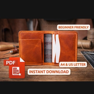 Leather Wallet PDF Pattern | Beginner Friendly Leather Craft Template | Easy Bifold Wallet PDF | A4 & US Letter Printable | Instant Download