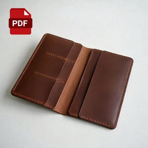 Leder Lange Geldbörse PDF Muster | Telefon Brieftasche Vorlage | Kartenhalter Geldbörse Muster | Digitaler Download