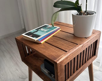 Wooden bedside table, wooden table, wooden handmade gift , natural gift