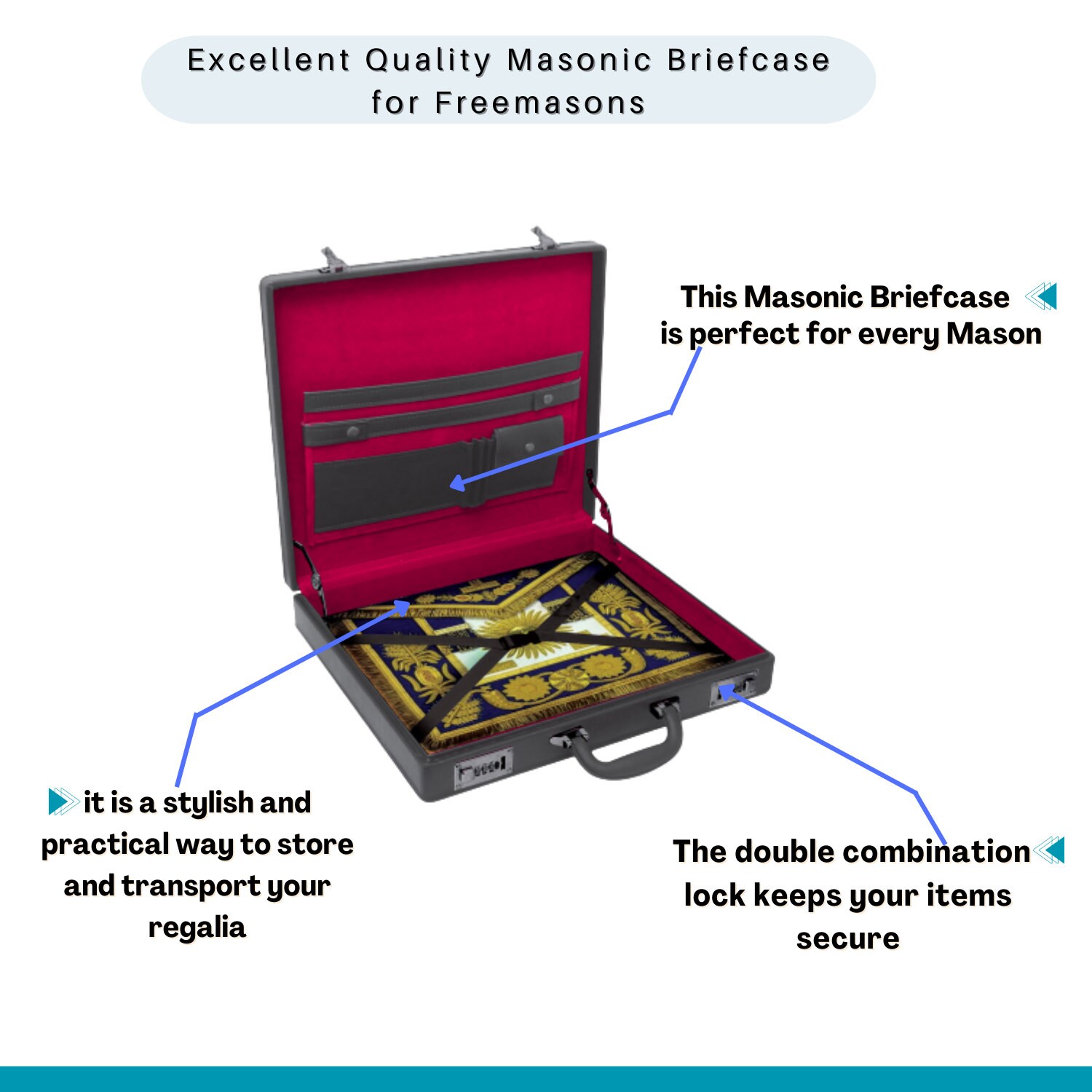 Masonic Briefcasemasonic Attachehigh Quality Leather Master Mason
