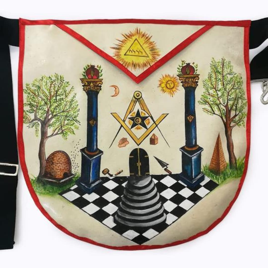 The Two Pillars of Jachin and Boaz Handpainted Masonic Etsy