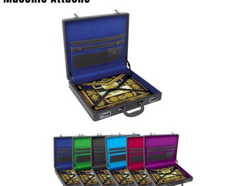 Maletín masónico maletín maestro albañil de cuero de alta calidad/agregado masónico con cerradura de combinación doble / Accesorios masónicos/maletín