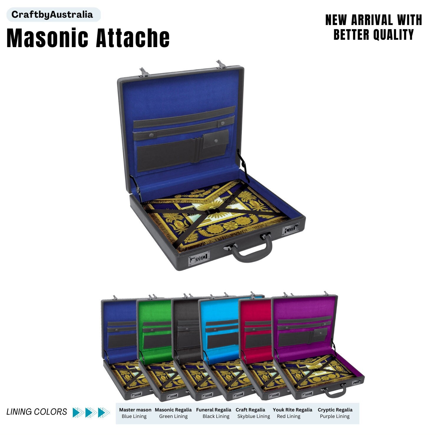 Masonic Briefcasemasonic Attachehigh Quality Leather Master Mason