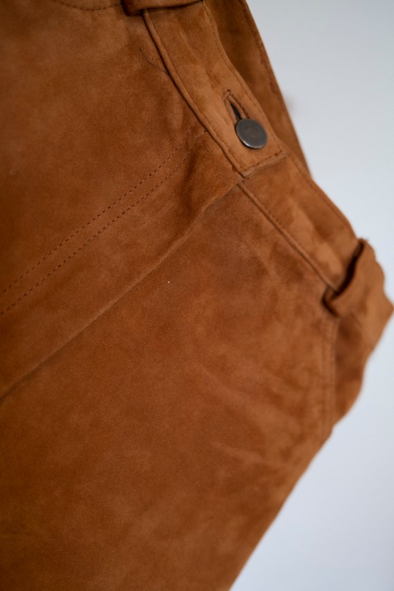 Camel leather store pants