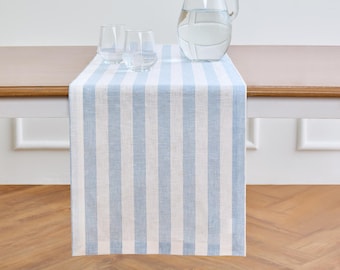 Sorrento Stripe Linen Table Runner - Solino Home - European Flax