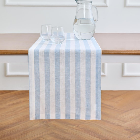 Sorrento Stripe Linen Table Runner - Solino Home - European Flax