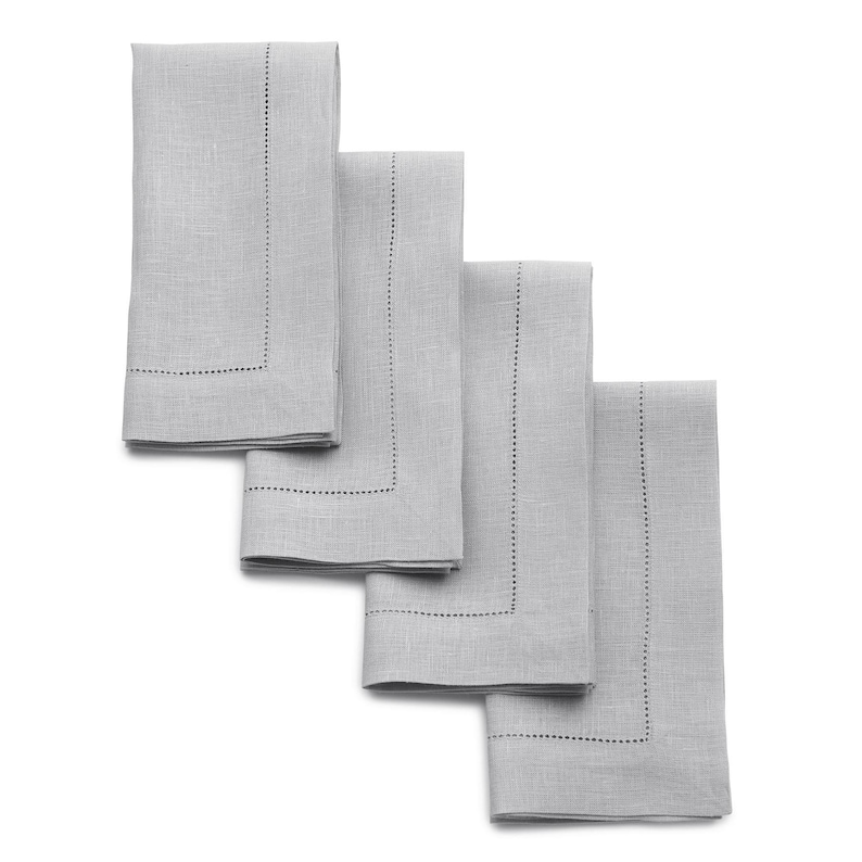 Linen Dinner Napkins - Hemstitch Border - Thumbnail 2