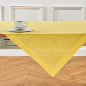 Pure Linen Tablecloth 52x52: Athena Square Table Throw