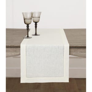 Linen Table Runner, Classic Hemstitch, Machine Washable, Spring and Easter