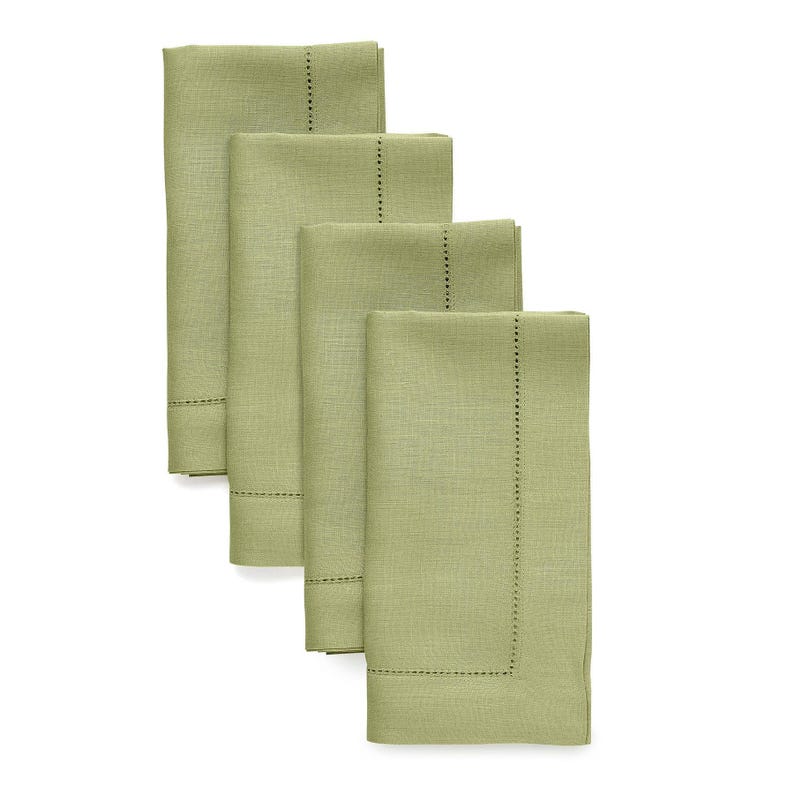 Linen Dinner Napkins - Hemstitch Border