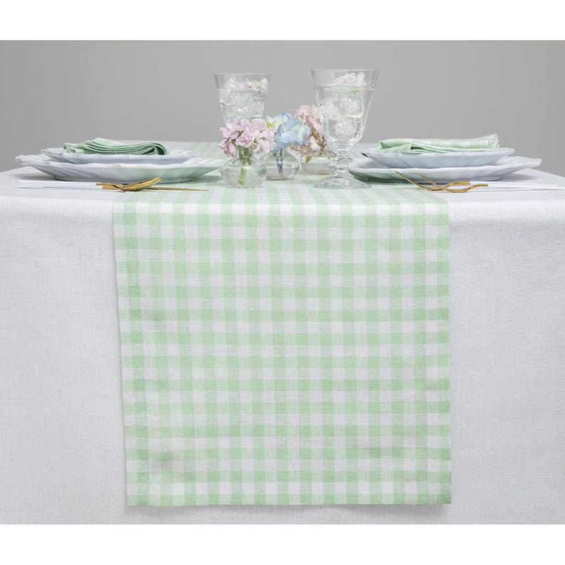 Gingham Linen Table Runner - Thumbnail 4