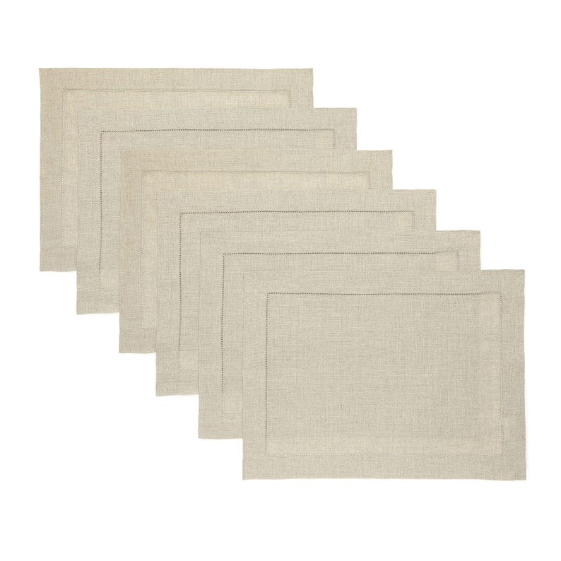 Solino Home Hemstitch Linen Placemats - Thumbnail 5