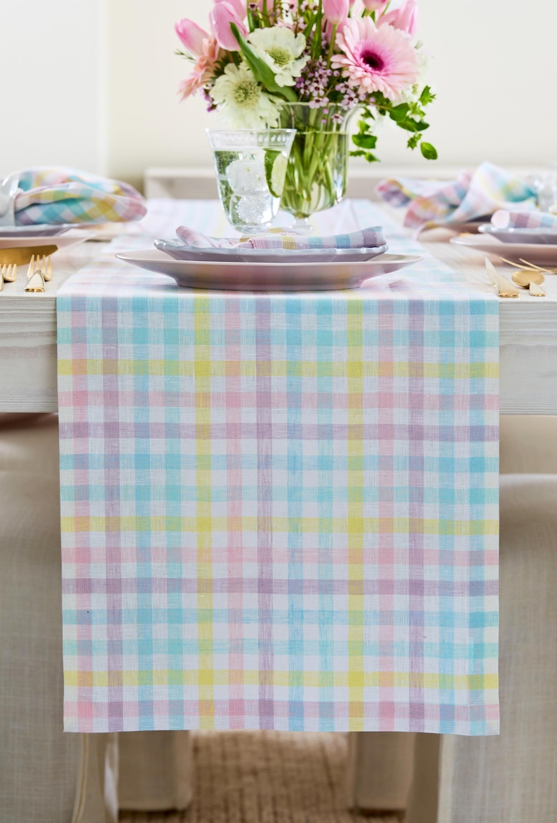 Gingham Linen Table Runner - Thumbnail 3