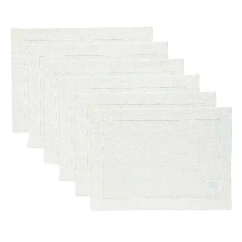 Solino Home Hemstitch Linen Placemats - Thumbnail 3