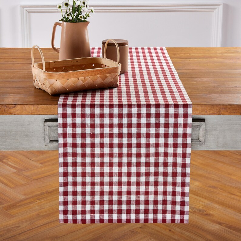 Gingham Linen Table Runner - Thumbnail 5