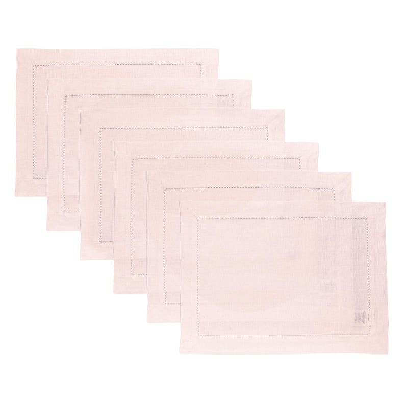 Solino Home Hemstitch Linen Placemats - Thumbnail 4