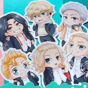 School Tokyo boys stickers, glossy and matte, manji gang glossy and matte vinyl stickers, avenger boys, manjiro, mitsuya, Bajifuyu