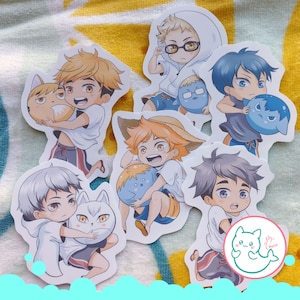 Anime Stickers, Beach style! glossy and matte, anime stickers, HQ, volley boys