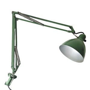 Luxo 1001 Norway 1937 Industrial lamp green metal 1950&#39;s, marked, mid century industrial home decor