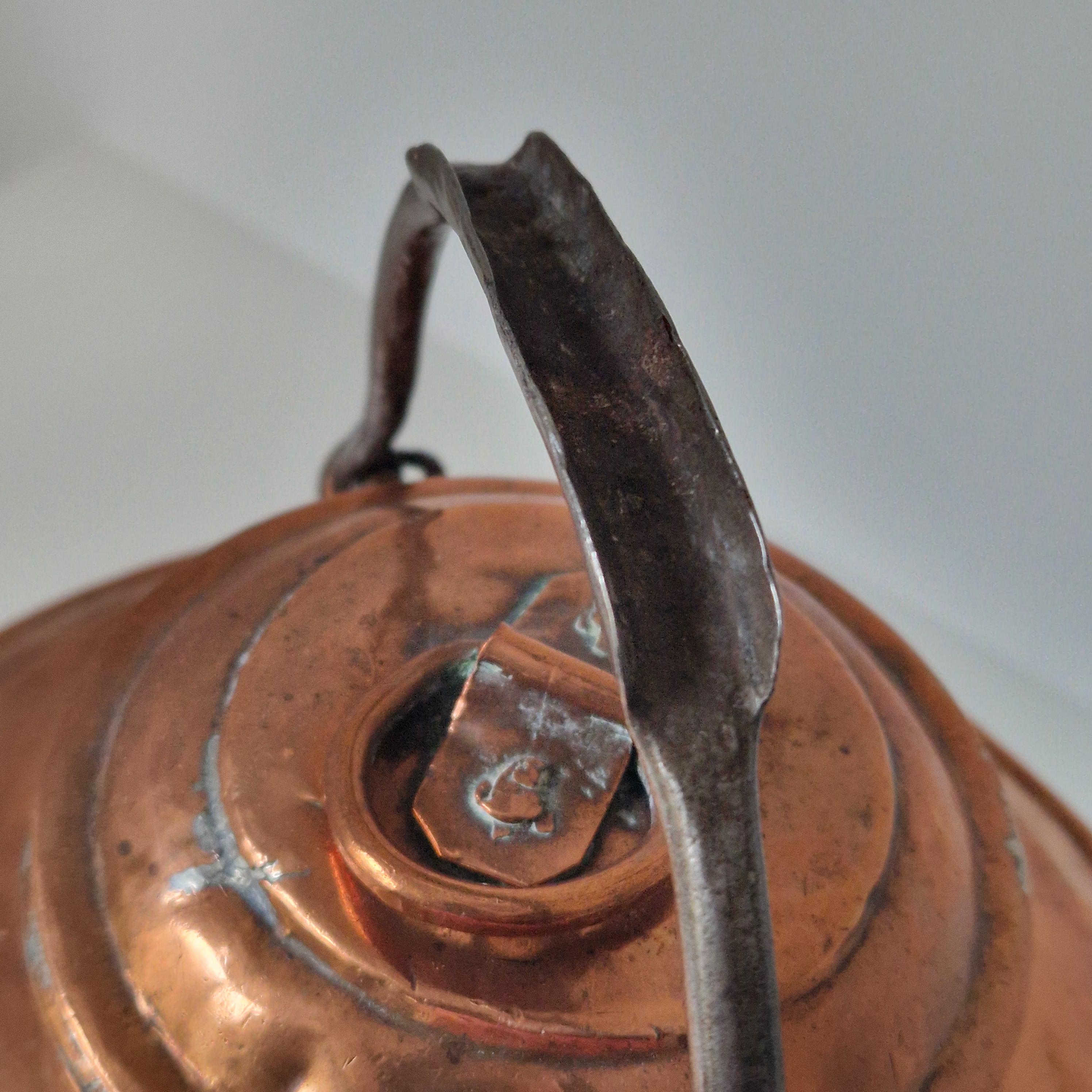 Unique Antique Copper Pot With Lid – Rustic Home Decor for