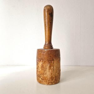 Vintage Wooden Potato Masher – Rustic Kitchen Tool – 26 cm – Farmhouse Kitchen Decor