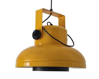 Swedish Mid-Century Design, yellow metal pendant ceiling lamp