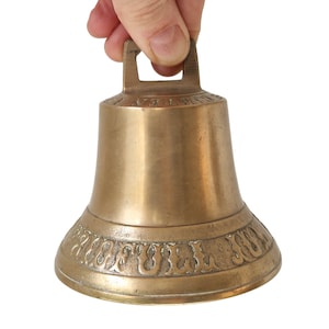 Antique Swedish Brass Horse-Bell &quot;Fridfull Jul&quot; – Peaceful Christmas Vintage Decor