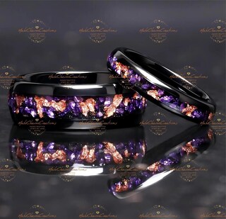 Fede Nuziale In Tungsteno Blu, Anello In Tungsteno In Oro Rosa 18k, Uomo E Donna, Anello In Carburo Di Tungsteno In Oro Rosa, Anello Per Anniversario, Anello Di Fidanzamento - Italia