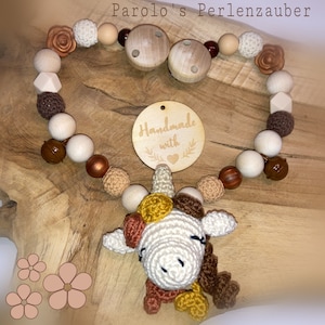 Pram chain unicorn, crochet animal, pram chain
