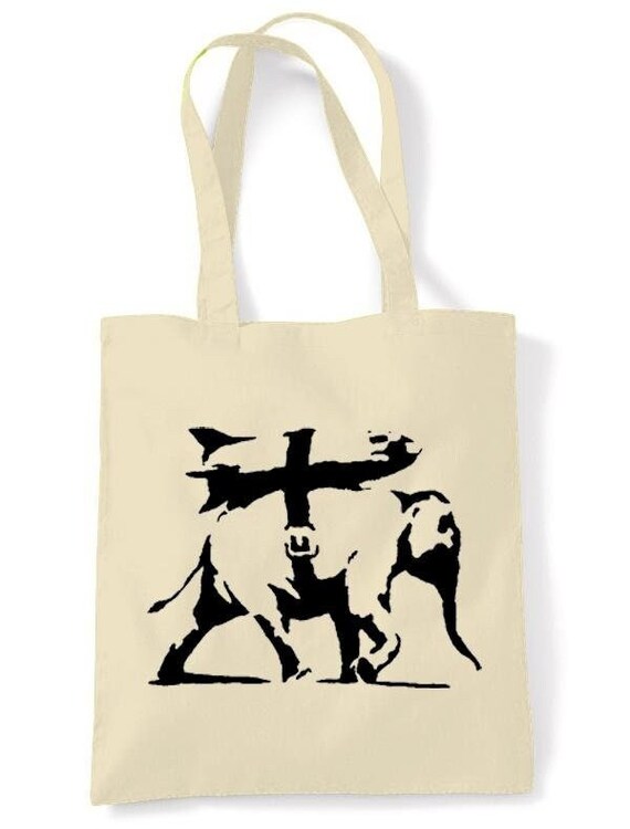 Banksy Heavy Weaponry Shoulder Shopping Bag Choice of Colours Etsy