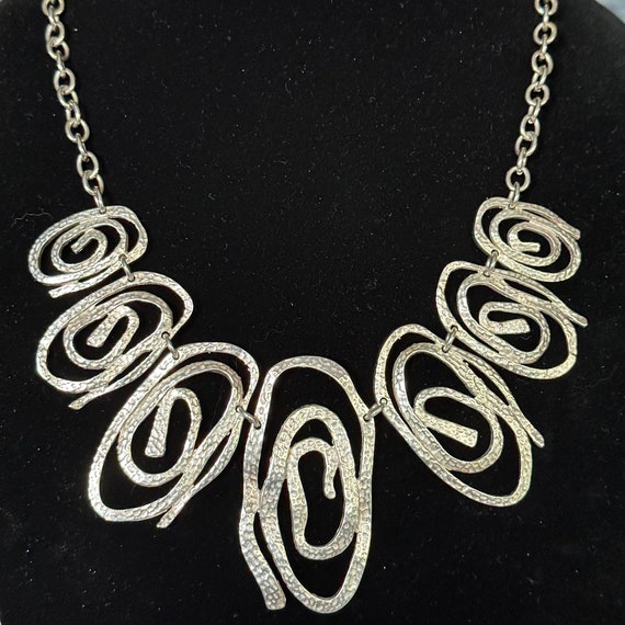 Modernist Sterling Silver Necklace - image 1
