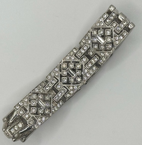 Kenneth Jay Lane KJL Art Deco Diamante Bracelet W… - image 2