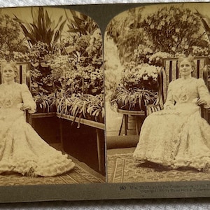 Tarjeta estereoscópica con vista a la mansión ejecutiva de la Sra. McKinley, ca. 1900 Impresión en gelatina de plata de Underwood & Underwood