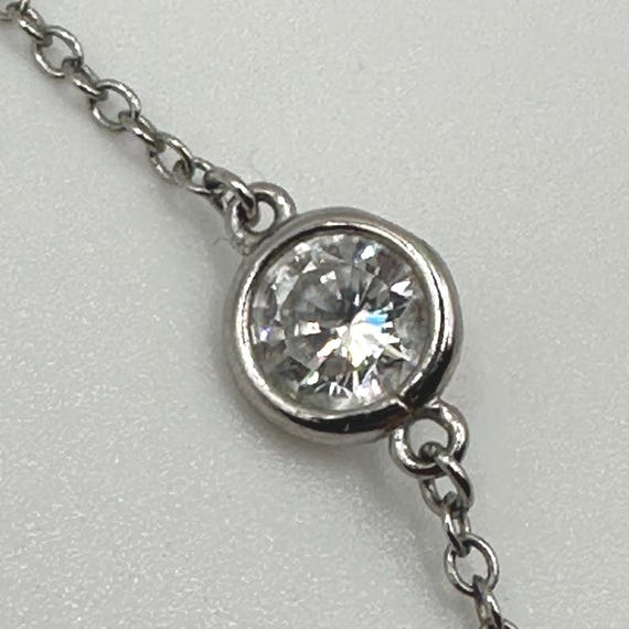 CZ by Kenneth Jay Lane Rhodium Plated Station Nec… - image 5