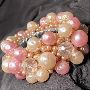 Pink & White Baroque Faux Pearl Cha Cha Bracelet