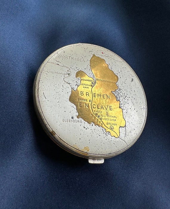 Map Compact - Northern Germany Silver Tone  - Vin… - image 1