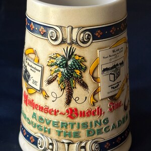 Anheuser-Busch Advertising Through the Decades Stein Mug, 4th in Series Vintage