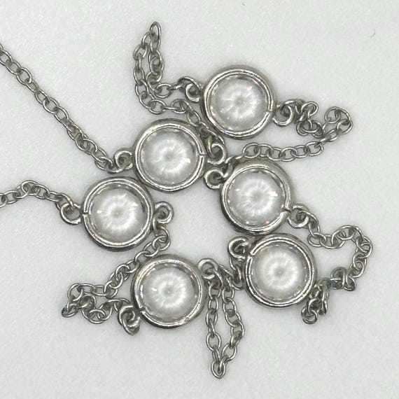 CZ by Kenneth Jay Lane Rhodium Plated Station Nec… - image 2