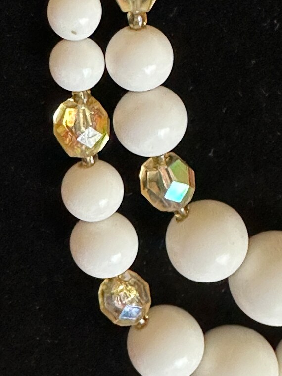 Double Strand Graduated White Bead & Golden AB Vi… - image 6