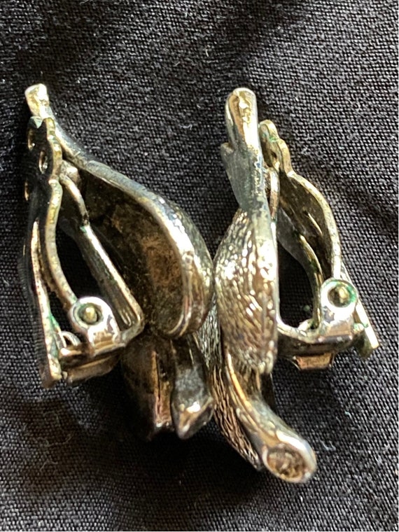 Silver Tone Leaf Necklace & Earrings Vintage Demi… - image 6